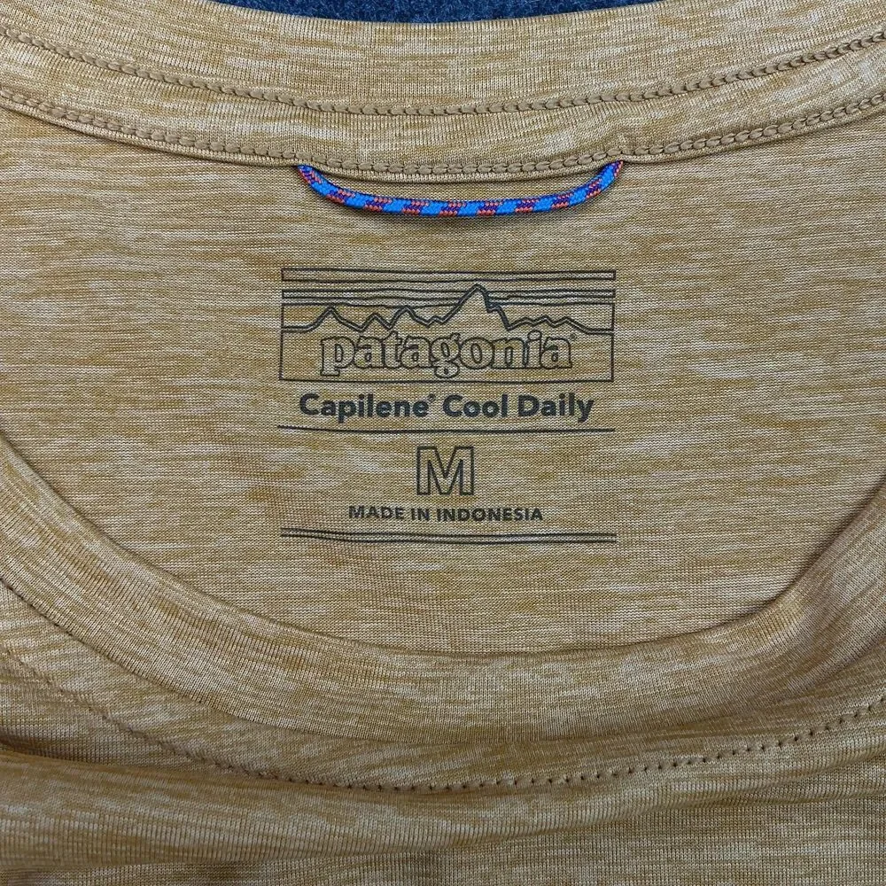 Patagonia Capilene Cool Daily Base Layer Shirt Womens M Yellow Heather L/S Hike - Picture 6 of 7